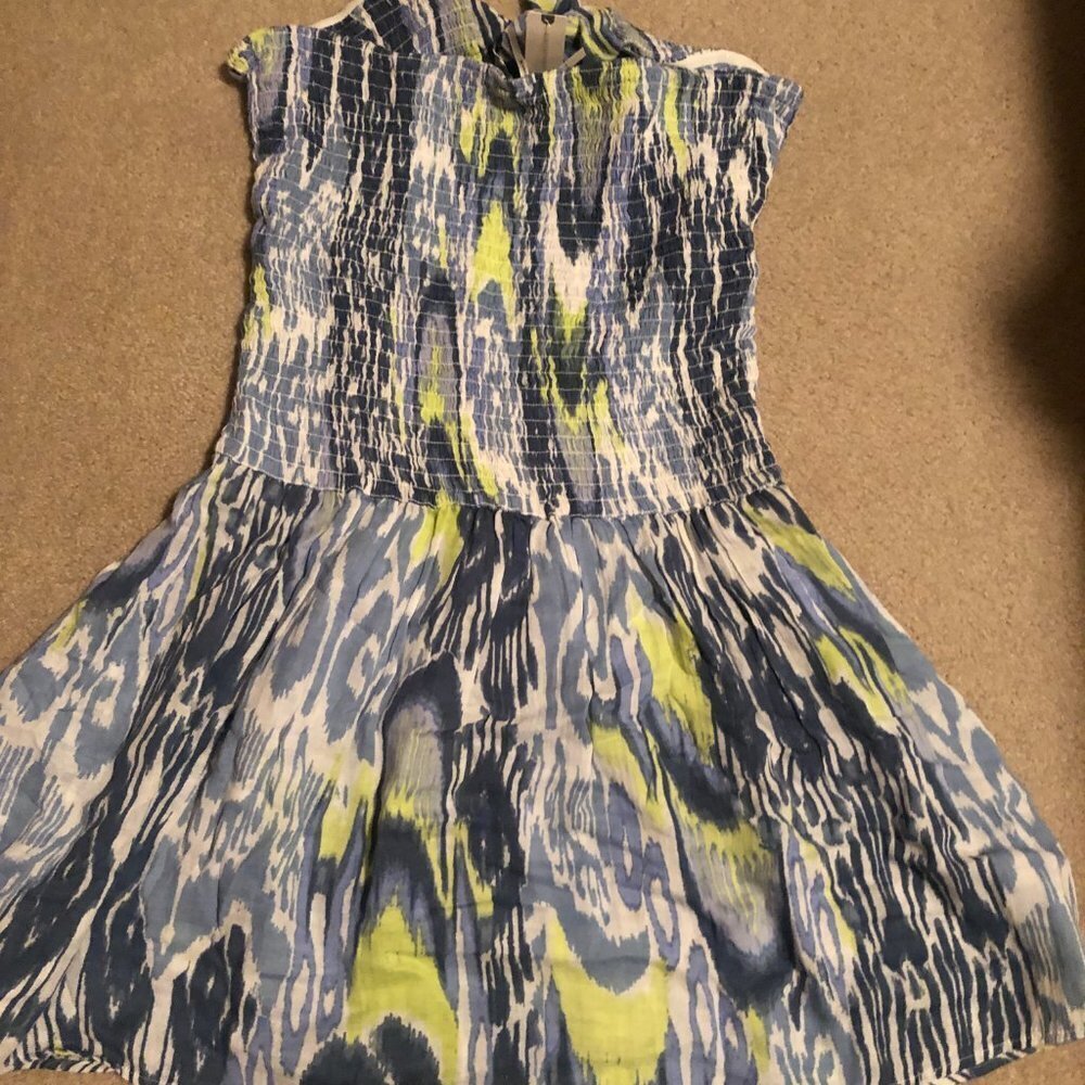 NWT Anthropologie Reversible Smocked Mini Dress Large - Picture 3 of 4